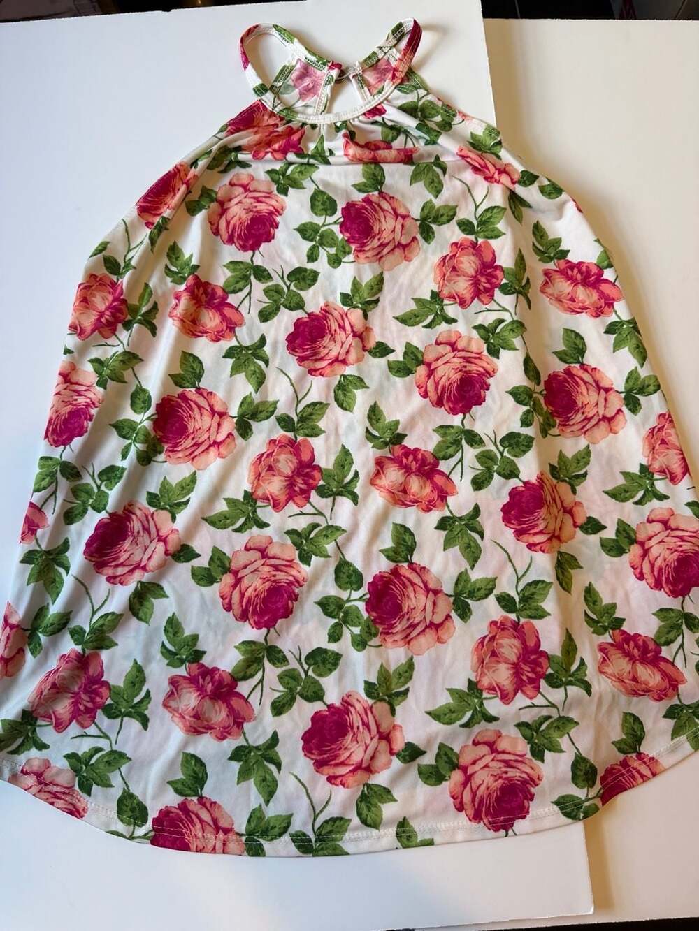First Love Floral Print Halter Neck Keyhole Back Dress Size XL